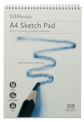 Picture of WHS SKETCH PAD A4 SPIRAL TOP 135gsm